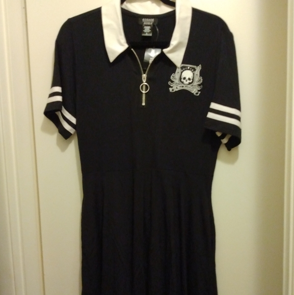 π COSMIC AURA Black Skull Dress Size L - Picture 1 of 12